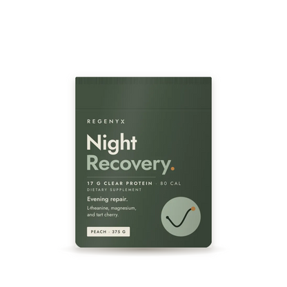RENYX Night Recovery Protein, collagen protein powder, peach flavor, 375g pouch